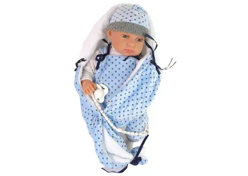 Baby Doll 46 cm Kék Csillag alakú takaró, babajáték