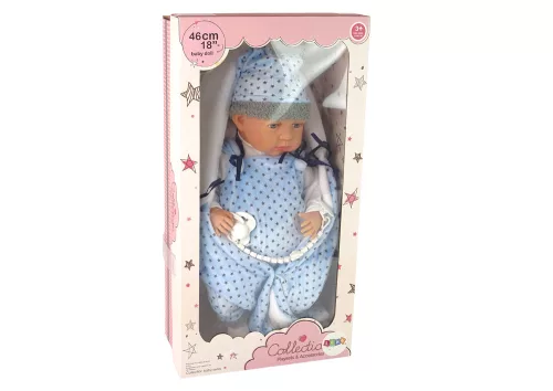 Baby Doll 46 cm Kék Csillag alakú takaró, babajáték