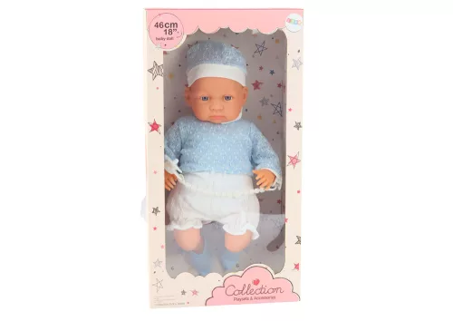Baby Doll 46 cm-es kék cumi sapka zokni
