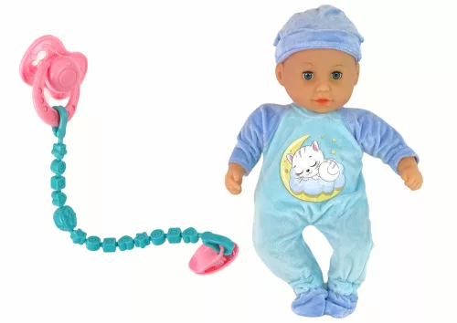 Baby Doll Sound Dummy előke kék macskás pizsama