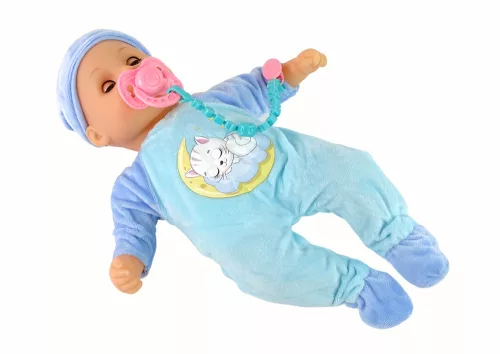Baby Doll Sound Dummy előke kék macskás pizsama