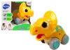 Dinoszaurusz kerekeken sárga Triceratops figura