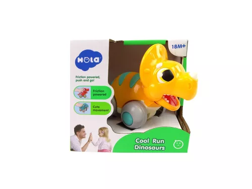 Dinoszaurusz kerekeken sárga Triceratops figura
