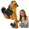 Interaktív plüsskutya Puha szőrű Yorkshire terrier fajta Simogassa meg a fejét és ismerje meg a funkcióit