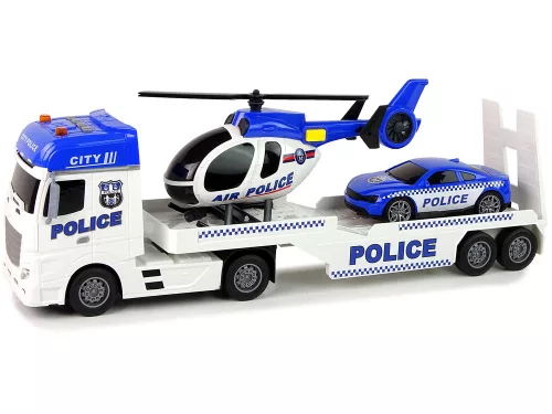 Rendőrautó-szállító készlet helikopter hangjelzővel