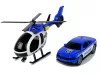 Rendőrautó-szállító készlet helikopter hangjelzővel