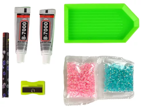 DIY gyémánt kreatív készlet rózsaszín rénszarvas kristályok flitterek 3D kulcstartó