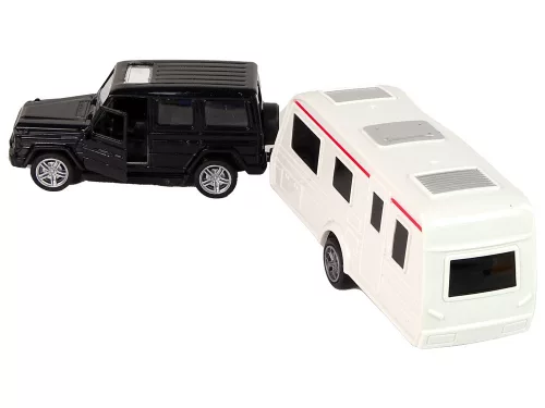 Jeep fekete lakókocsi járműszett fém elemek