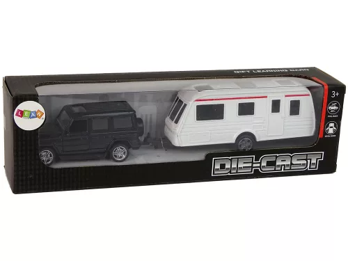 Jeep fekete lakókocsi járműszett fém elemek