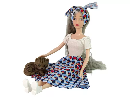 Baby Doll Emily szürke hajú cica hinta