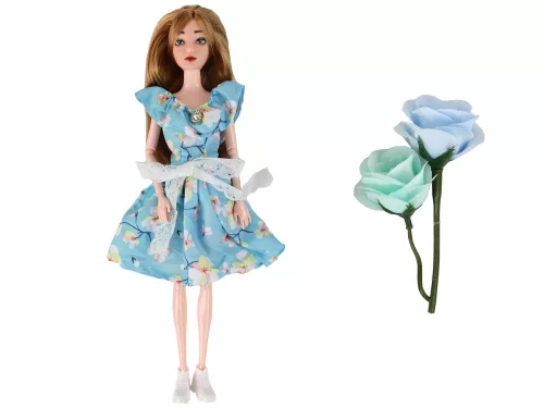 Gyerekbaba Emily Spring Hosszú Haj Kék Virágos Ruha