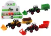 Traktor pótkocsival, kotrógép, buldózer, mezőgazdasági gép, 3 színben