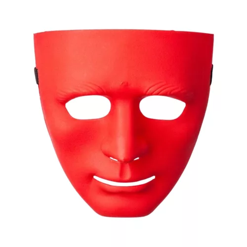 Névtelen Karneváli Maszk Halloweenre Rugalmas Fehér Piros