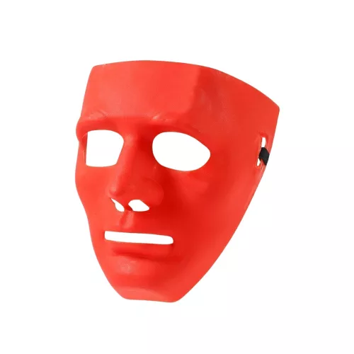 Névtelen Karneváli Maszk Halloweenre Rugalmas Fehér Piros