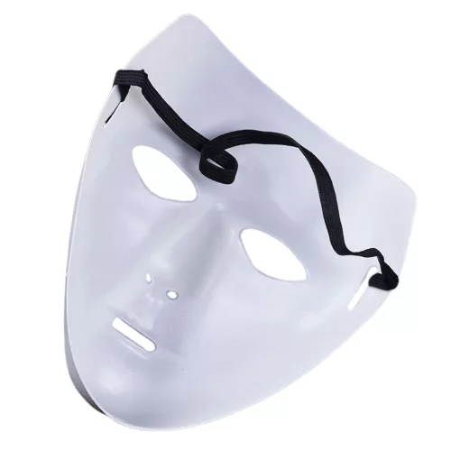 Névtelen Karneváli Maszk Halloweenre Rugalmas Fehér Piros