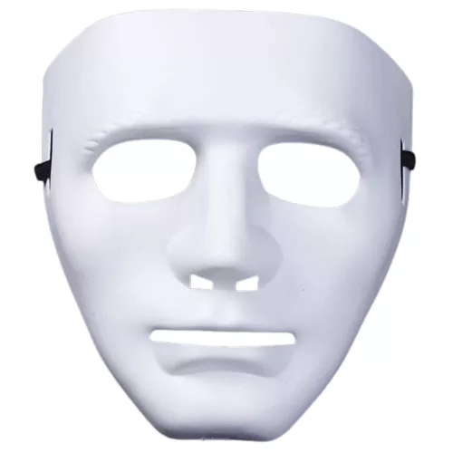Névtelen Karneváli Maszk Halloweenre Rugalmas Fehér Piros