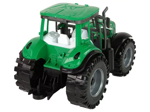 Zöld traktor piros utánfutóval fraktálhajtás