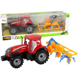 Piros traktor gereblye súrlódásos meghajtással