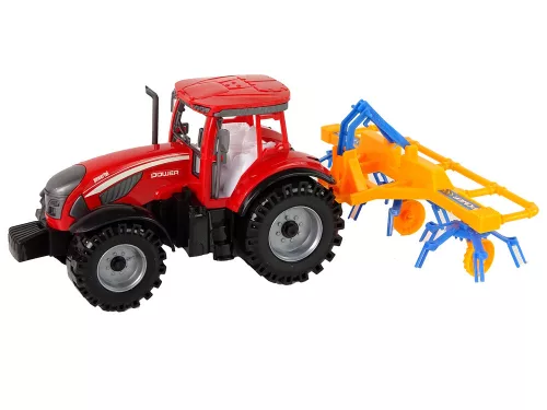 Piros traktor gereblye súrlódásos meghajtással