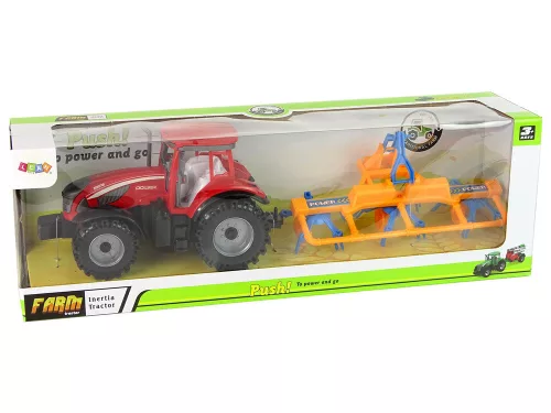 Piros traktor gereblye súrlódásos meghajtással