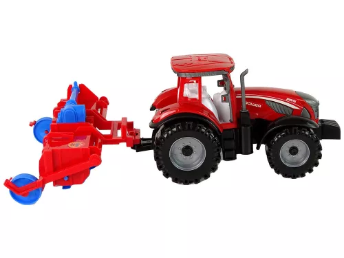 Piros traktor eke súrlódásos meghajtással