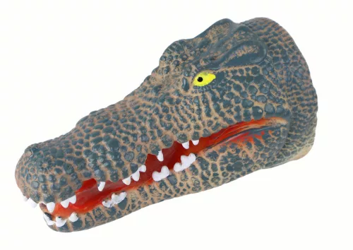 Krokodil állati kézbáb szürke