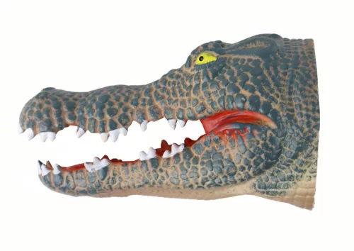 Krokodil állati kézbáb szürke
