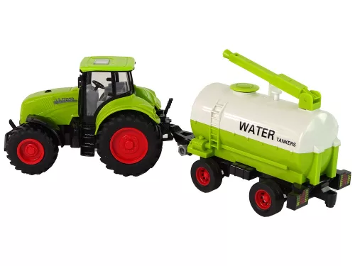 Traktor nagy kerekű utánfutóval Green Farm