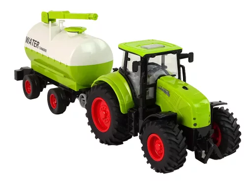 Traktor nagy kerekű utánfutóval Green Farm