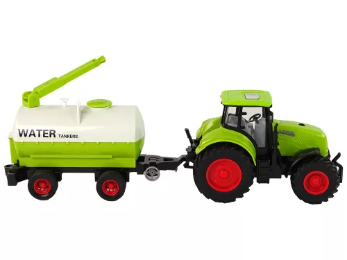 Traktor nagy kerekű utánfutóval Green Farm
