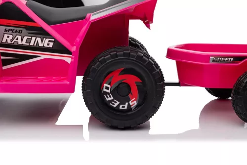 XMX630T Rózsaszín Akkumulátoros Quad Utánfutóval