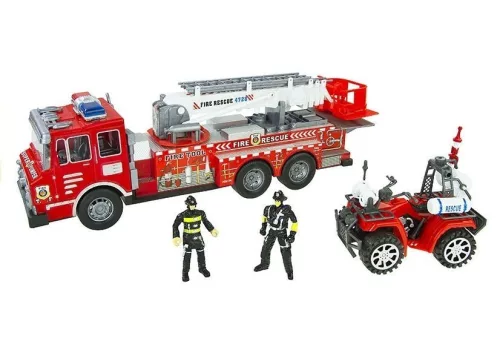 Nagy tűzoltóság tűzoltóautó figurák Quad sisak gyerekeknek