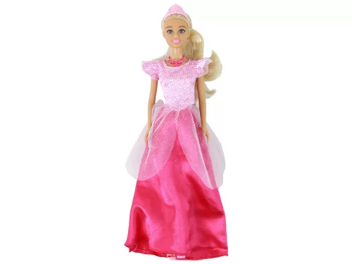 Anlily hercegnő baba hosszú szőke haj tiara rózsaszín ruha