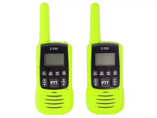 Walkie-Talkie zöld, 3 km-es hatótávolságú, kommunikációs eszköz
