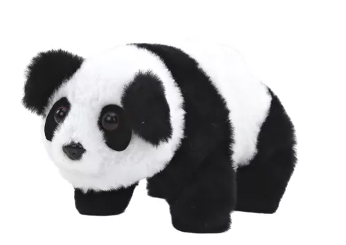Interaktív plüss panda rózsaszín kék szállítóban