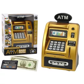   ATM malacpersely gyerekeknek, akik megtanulnak spórolni aranyat fekete színben