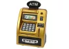 ATM malacpersely gyerekeknek, akik megtanulnak spórolni aranyat fekete színben