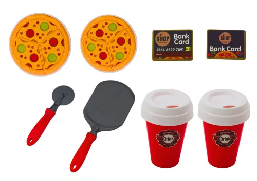 Set Shop Pizza Kávéfőző Italok Pénztárgép