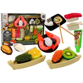   Sushi játékkészlet, garnélarák kiegészítők gyerekeknek, 24 darab.