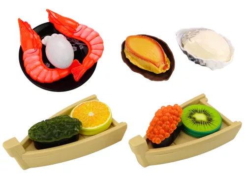Sushi játékkészlet, garnélarák kiegészítők gyerekeknek, 24 darab.