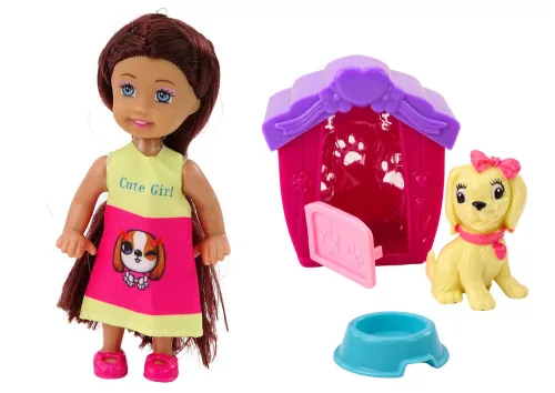 Mini baba hosszú hajú színes ruhás kutya Buda