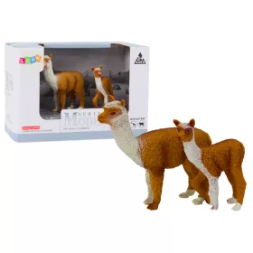   Felnőtt láma figura 8 cm, fiatal lámával 6 cm, Állatok a Világból