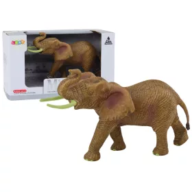   Gyűjthető afrikai elefánt figura emelt ormányú szafarival