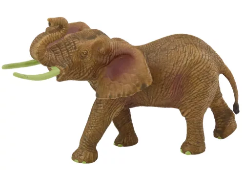 Gyűjthető afrikai elefánt figura emelt ormányú szafarival