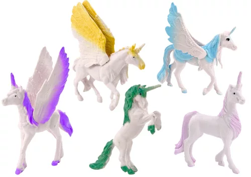 Unikornis Pegazus figura készlet White Magic 6 db.