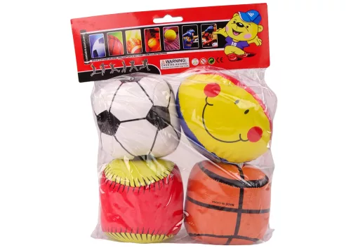 Puha sportlabdák, kosárlabda, rögbi, amerikai foci, baseball, 4 darabos szett.