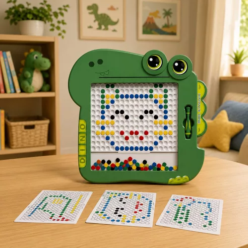 Mágneses Oktatótábla Dinoszaurusz Kirakós Pad Zöld
