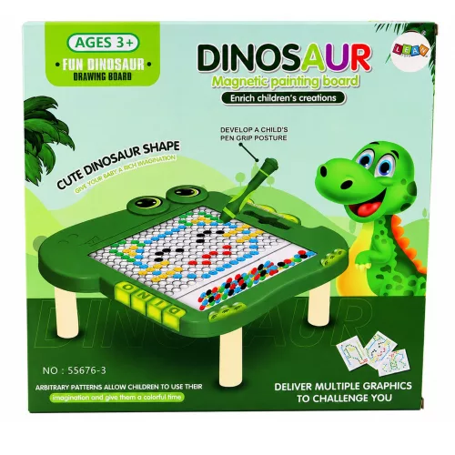 Mágneses Oktatótábla Dinoszaurusz Kirakós Pad Zöld