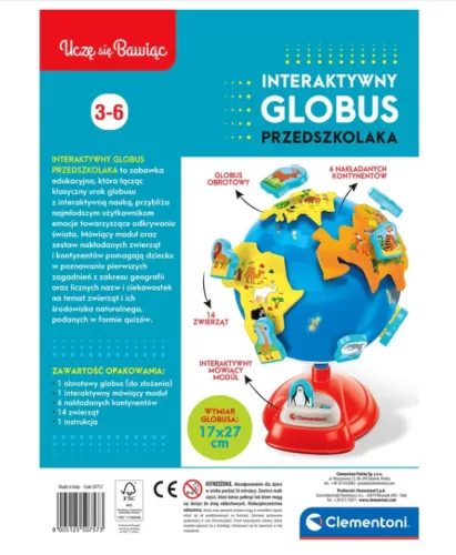 Interaktív óvodásoknak szóló Globe lengyel nyelv Clementoni 50757