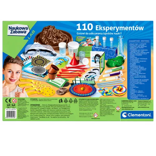 Tudományos móka 110 kísérlet lengyel nyelven Clementoni 50720